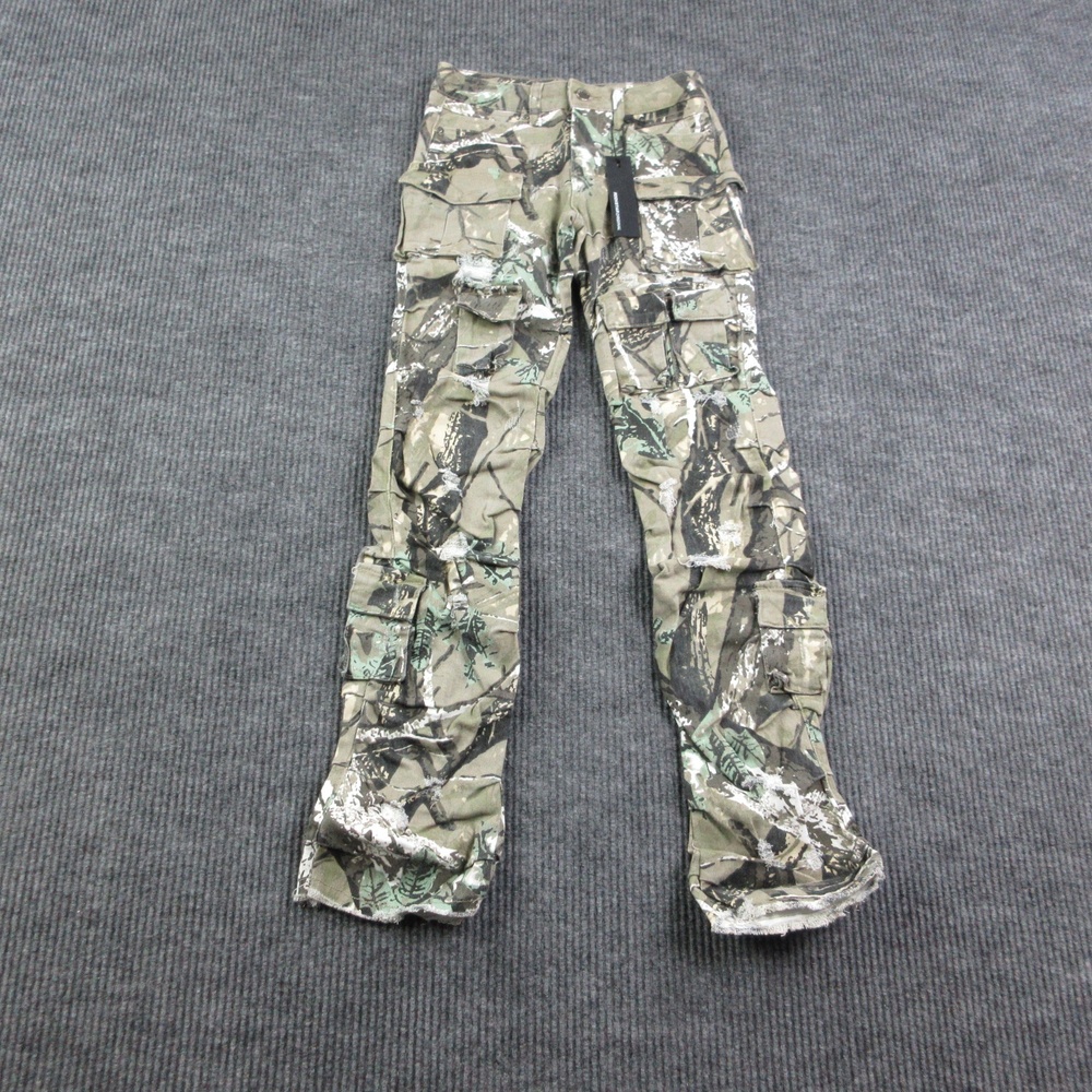 Rockstar Original Pants Boys 12 Black Camo Cargo Slim Distressed 26x32.5 NWT
